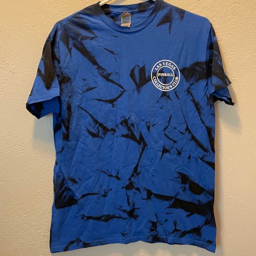 Las Vegas Pinball Hall Of Fame Museum T Shirt Medium Tie Dye Blue and Black - Picture 2 of 3